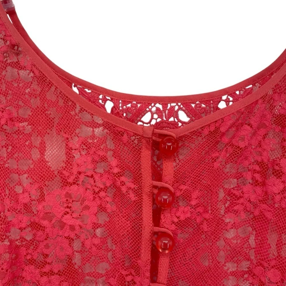 Tracy Reese Plenty Sheer Pink Lace Dress Coverup